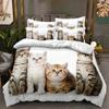 Комплект постельного белья с 3D животными, милый пуховый пододеяльник с котом или собакой DE135 * 200, полноразмерный роскошный пододеяльник, молодежный белый постельное белье