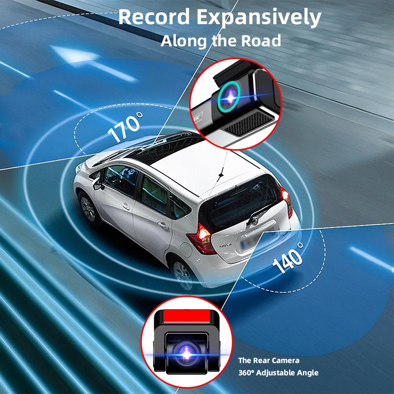E-ACE Видеорегистратор 4K Черный ящик Мини Автомобильный Видеорегистратор 1080P Камера заднего вида WIFI GPS Циклическая запись 24-часовой мониторинг парковки Видеорегистратор