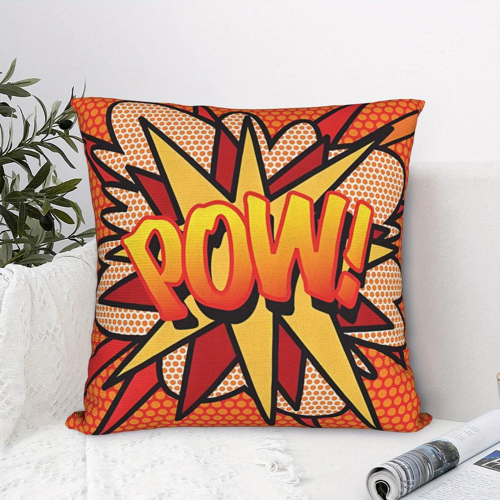 POW Comic Book Sofa Pillow Cover, Decorative Cushion Cover (40X40Cm) (45X45Cm) VR Bedding