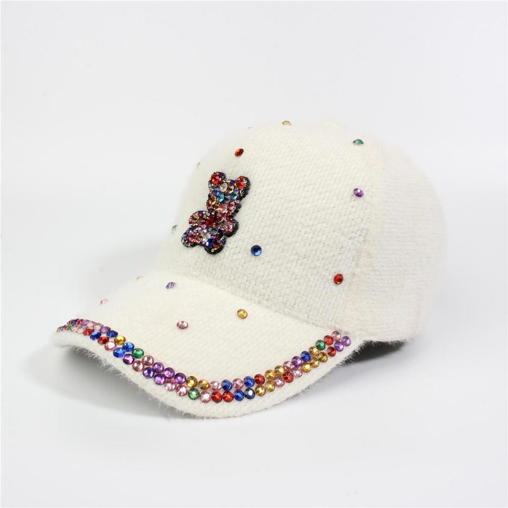 Женская утолщенная мохеровая и бархатная шапка-утконос - универсальная модная корейская бейсболка на осень/зиму