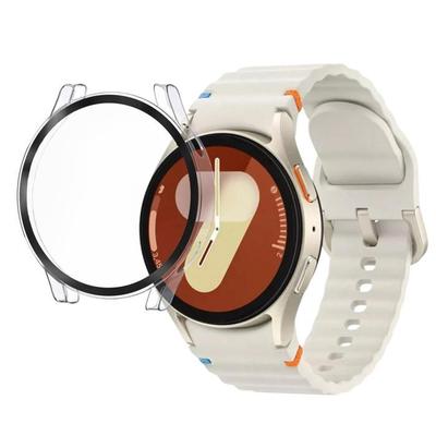 Чехол совместимый с Samsung Galaxy Watch 7 40мм - Жесткая защита прозрачный чехол экран из закаленного стекла Phonillico