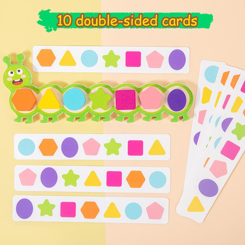 Montessori Magnetic Caterpillar Puzzles Children's Toy Color Shape Matching Logical Thinking Training Puzzle Board Game For Kids