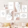 Wall Art Canvas Painting Line Girl Body Black White Minimalist Nordic Posters And Prints Wall Pictures For Living Room Decor