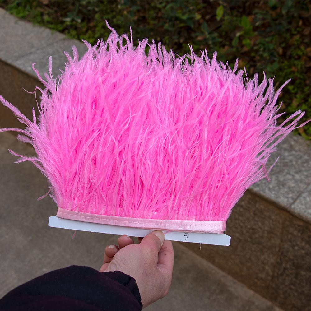 1/5/10Meters Light Purple Ostrich Feathers Ribbon 8-10cm/3-4Inch Long Feather Trim Fringe for Party Costumes Sewing Accessories