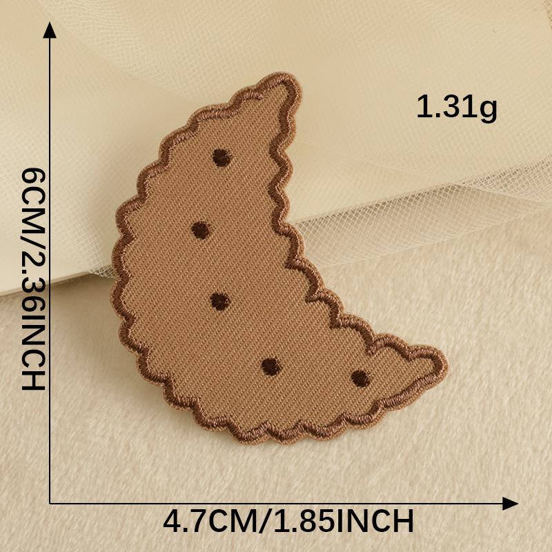 Original Embroidery Label Embroidery Sticker Cartoon Food Biscuit DIY Hand Account Patch Sticker Accessory Cloth Sticker