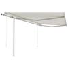 VidaXL Automatic Retractable Awning with Posts 4x3 M Cream 3069947