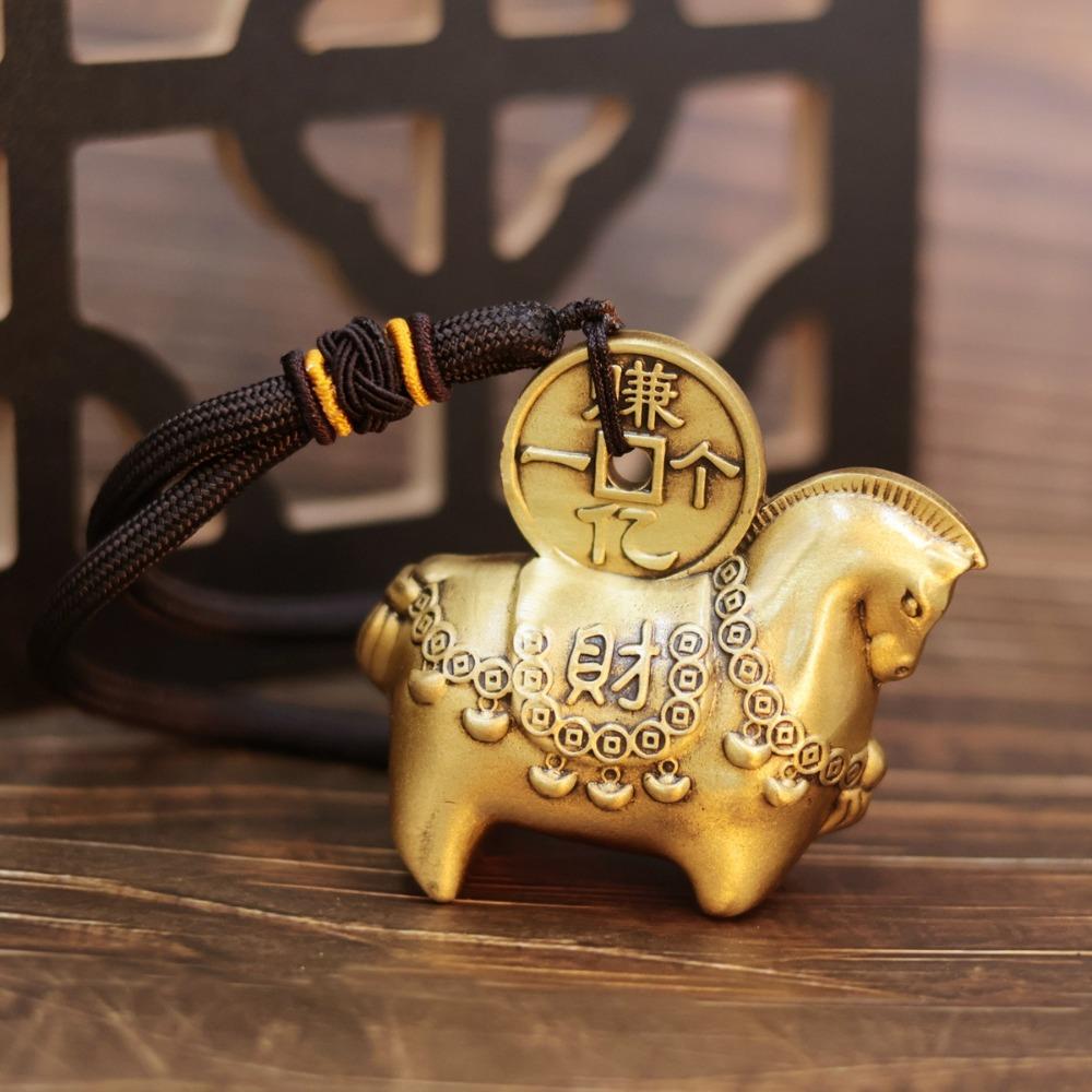 Creative Solid Brass Brass Horse Statue Cute Vintage Style Lucky Horse Figurine Handcrafted Lucky Ornament Office Decor