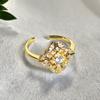 Medieval Jewelry Light Luxury Imitation Colored Treasure Open Ring Love Full Of Diamonds Zircon Retro Ring