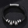 Punk Rock Skull Stainless Steel Charm Bracelet Of Men Jewelry Braided Double Layer Rope Leather Bangles Male Gift