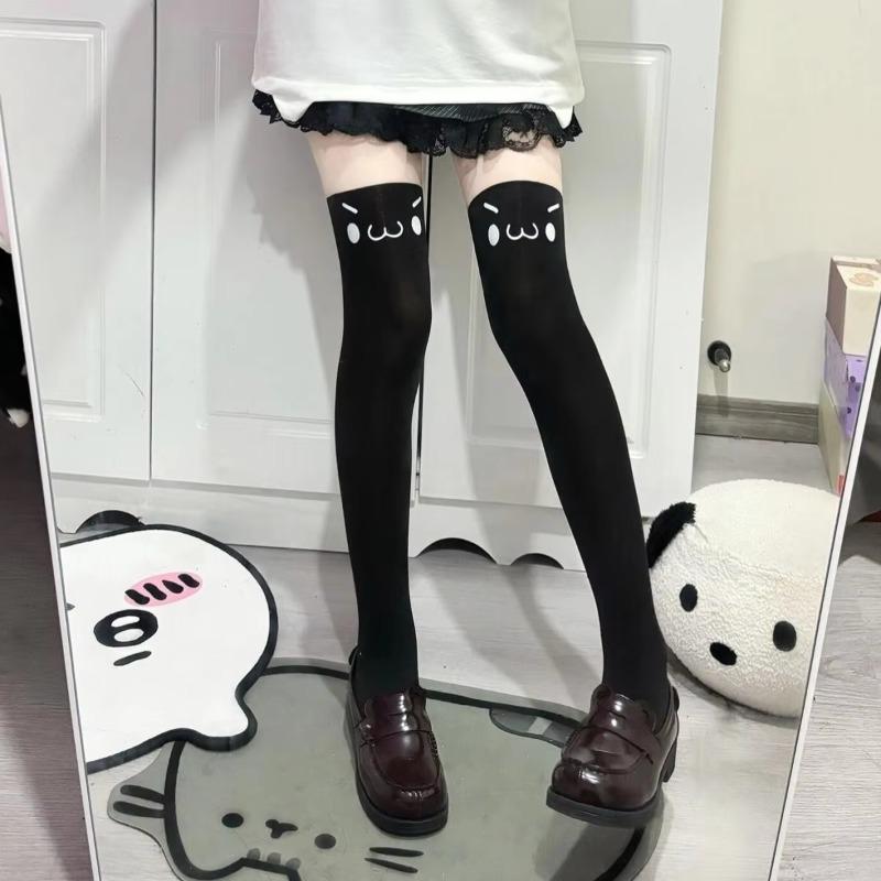 Printed Cartoon Stockings Women Y2k Girls Knee High Socks Thigh High Stockings JK Lolita Kawaii Thigh High Socks Women Stockings