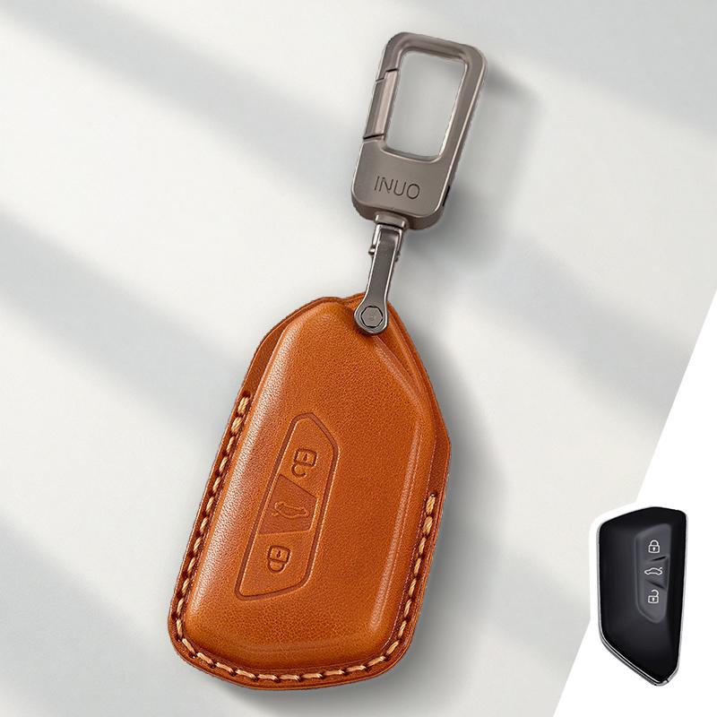 uwhxm4 Genuine Leather Protector for Volkswagen VW Golf  8MK8 ID 4 ID3for Skoda Octavia A8 MK4 Key Case Cover Fob