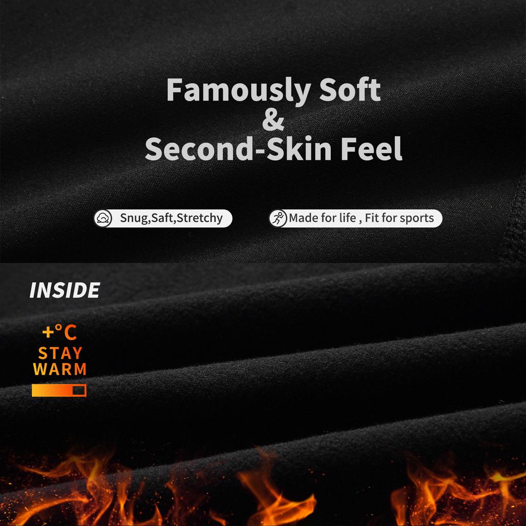 Wosawe Women Motorcycle Thermal Fleece Underwear Autumn Winter Sexy Ladies Intimates Compression Base Layers Shaping Tops Bottom