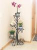 Susire Flower 5 Садовый цветок Высокий Живой Балконная подставка, Железо, Для помещений, Ярусы, Черный, Прихожая, Стильный, Большой, Тонкий, Стойка, Комнатное растение,