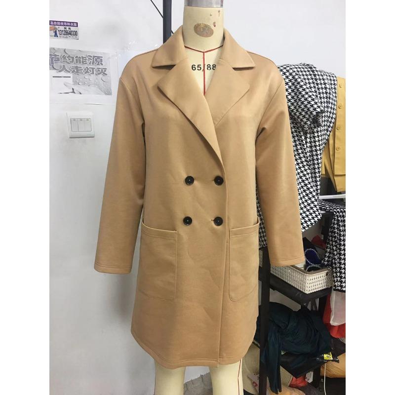 Женская куртка осенний кардиган средней длины двубортный вязаный пиджак