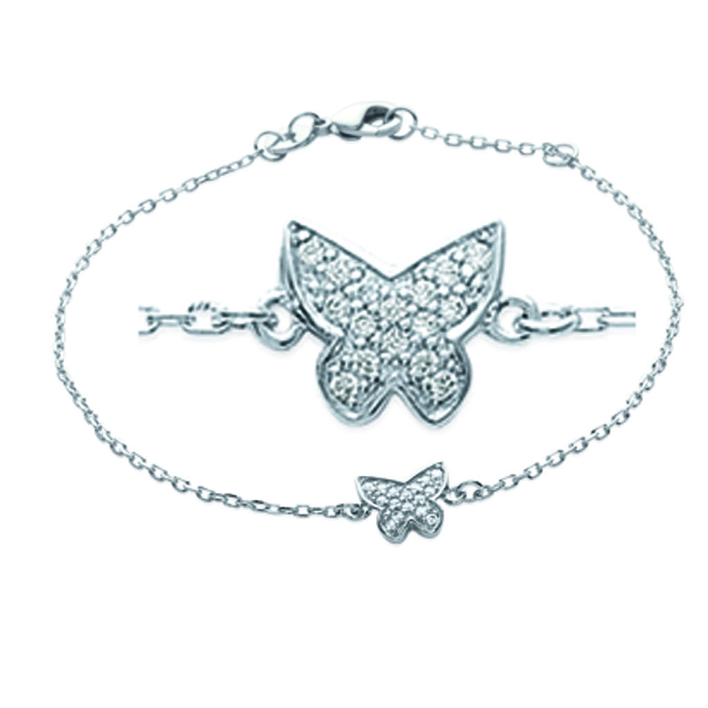 Les Trésors De Lily [K3861] - Silver Bracelet 'Butterfly' Silver White (rhodium-plated) - 8x7 Mm