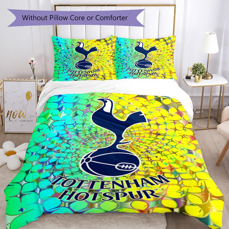 Tottenham Hotspur F.C Design Printed Pattern Duvet Cover Set – includes 1 duvet cover and 2 matching pillowcases Bedroom decor Christmas gifts