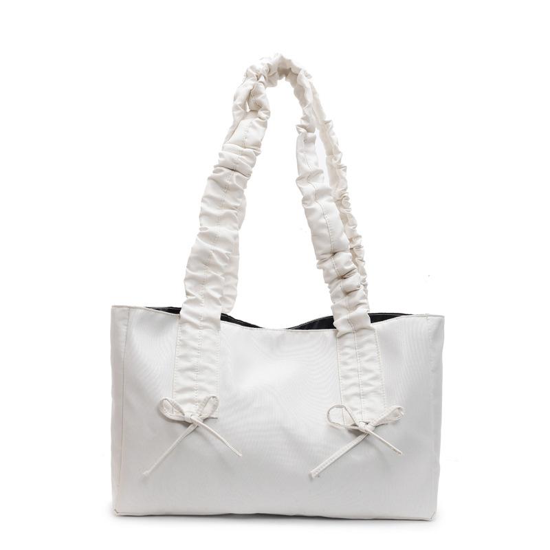 Корейская версия модной сумки через плечо с бантом 2025 новая плиссированная сумка-тоут большой вместимости в стиле слоучи, зарубежная сумочка