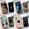 Black Cat Cartoon Cute Case For OPPO Find X5 X3 Lite Pro A15 A16 A52 A72 A5 A9 A31 A53 A83 A93 A54 A74 A94 Cover