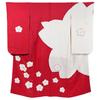 7 Years Made In Japan Special Pure Large Cherry Blossom Celebratory Large Thirteenth Luxury Hiyoku 7 Years Red and White Shichi-Go-San Kimono, Old,