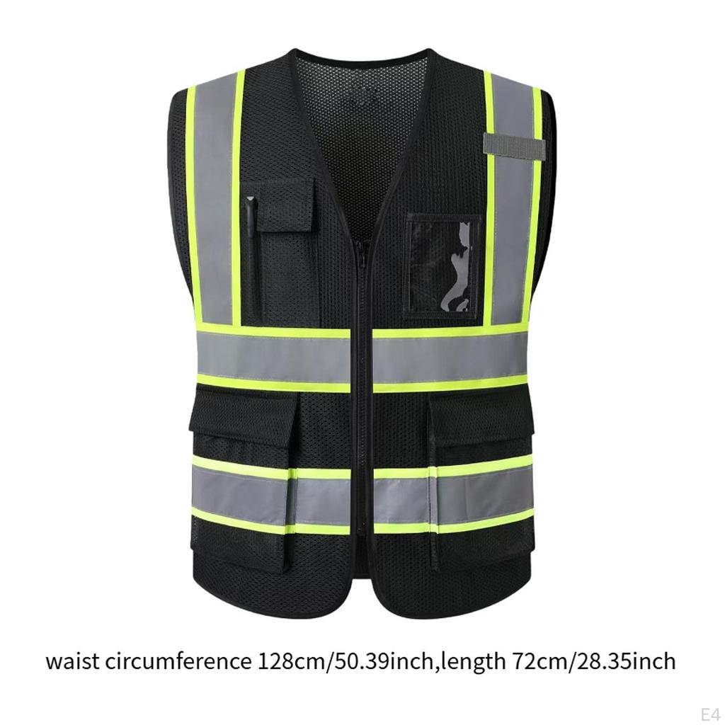 Дышащий сетчатый жилет с широкими светоотражающими полосами для использования на складе