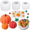 4Pcs/Set 3D Realistic Pumpkin Mold Halloween Theme Candle Making Mold  For Epoxy Resin Art