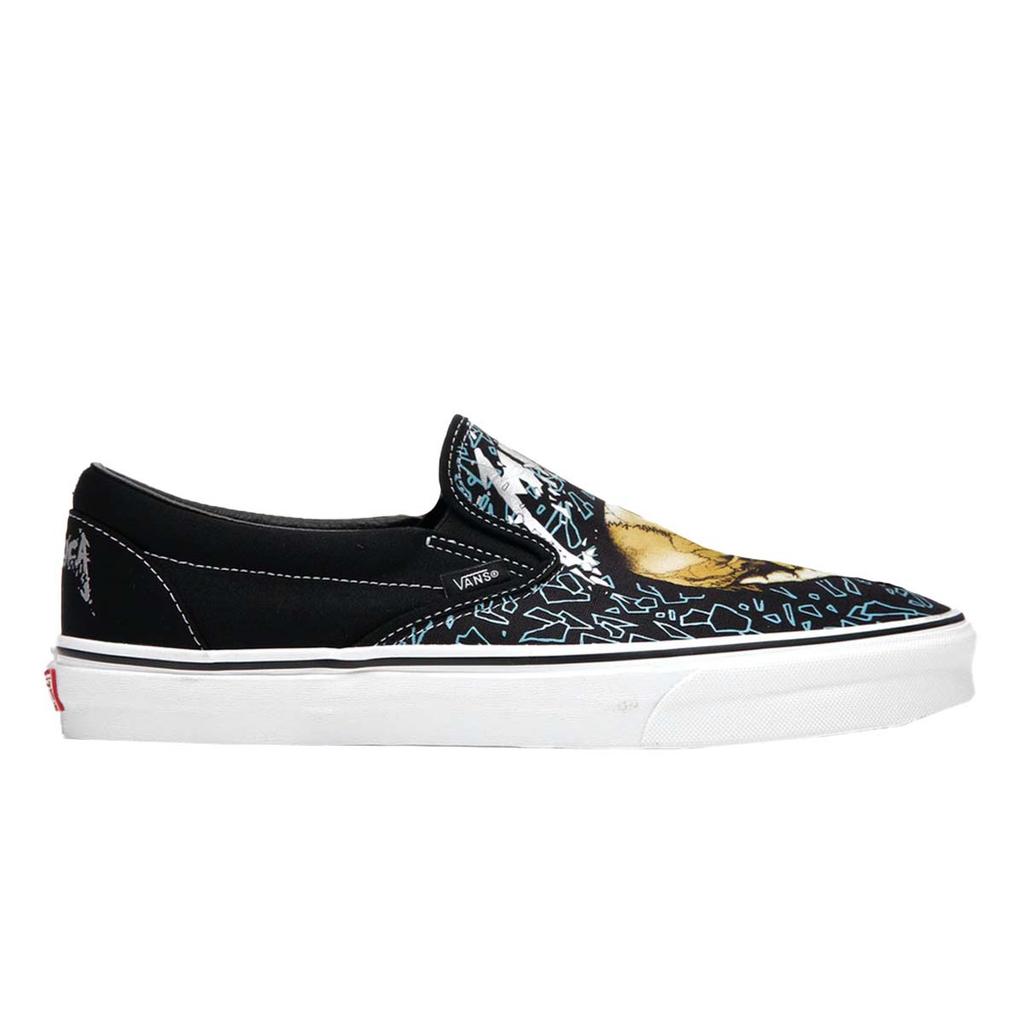 Metallica x Vans Classic Slip-On Pushead Unisex Sneakers Black True-White VN0A5AO8421