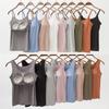S-4XL Modal Solid Color with Padded Camisole Undershirt Female Thin Section Five Fingers Cup One-piece Non-steel Ring Underwear