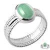 Серебряное кольцо 'Клеопатра' зеленый авантюрин серебро (родий) - 12х8 мм