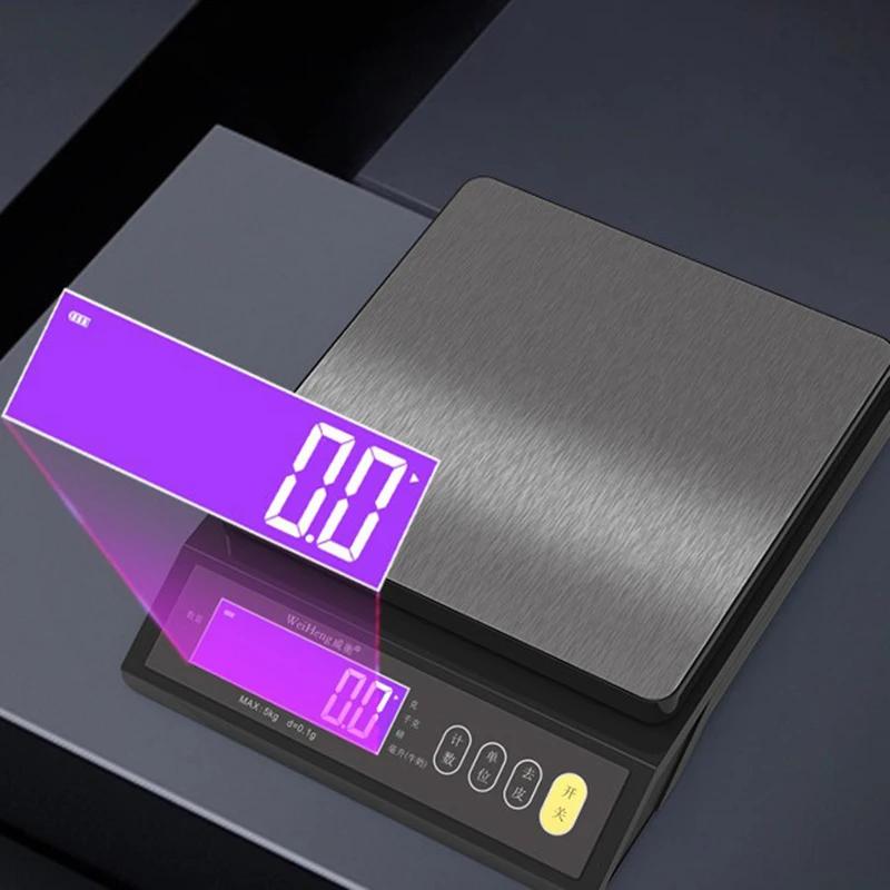 Цифровые электронные кухонные весы 5 кг/0,1 г 10 кг/1 г из нержавеющей стали с аккумулятором и высокой точностью, автоматическое отключение питания, преобразование единиц измерения