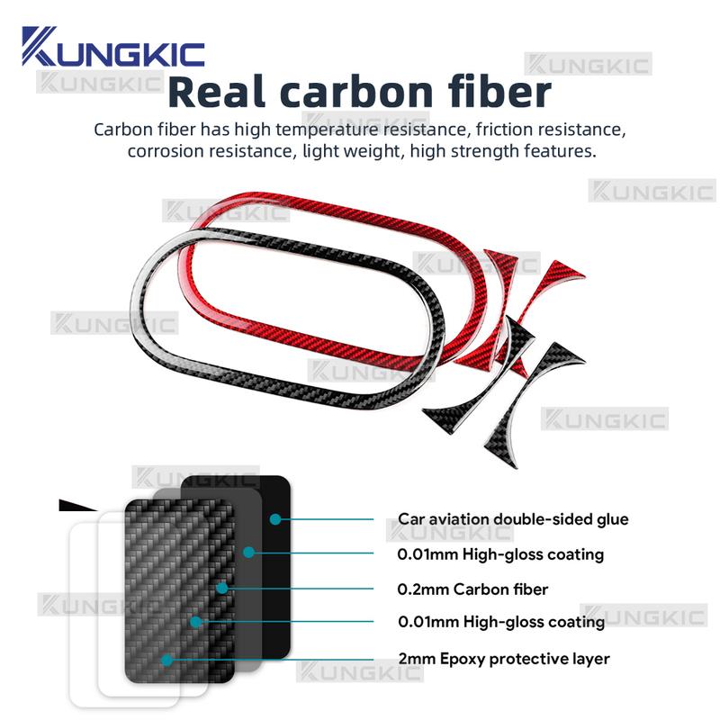 For Seat Ateca 5F 2016 2017-2025 For Cupra Ateca 5F 2018-2025 Real Soft Carbon Fiber Car Rear Drain Cup Holder Trim Sticker