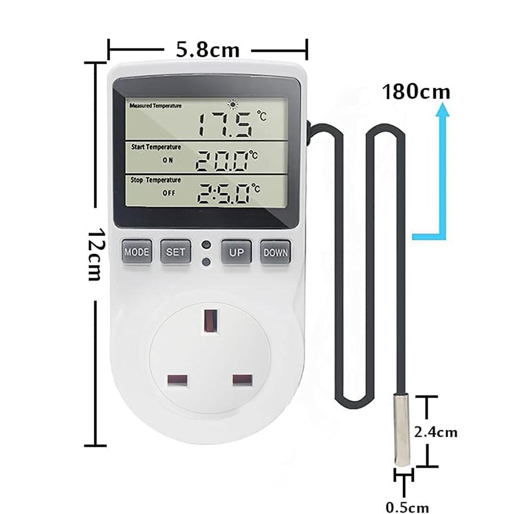Цифровой термостат, розетка, регулятор температуры, нагрев, охлаждение, с датчиком
