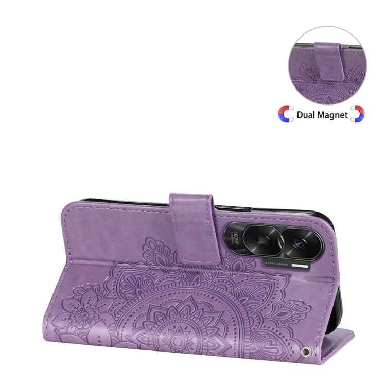Seven-petal Flowers Embossing Leather Phone Case