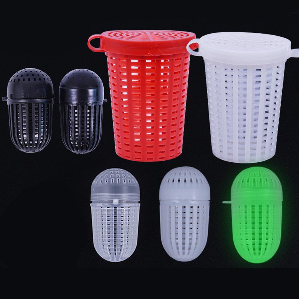 5 шт. рыболовные приманки клетка для рыбных приманок кормушка для корзина держатель пластиковое ведро для приманок плавание кормушка для корзина рыболовный инструмент прочный