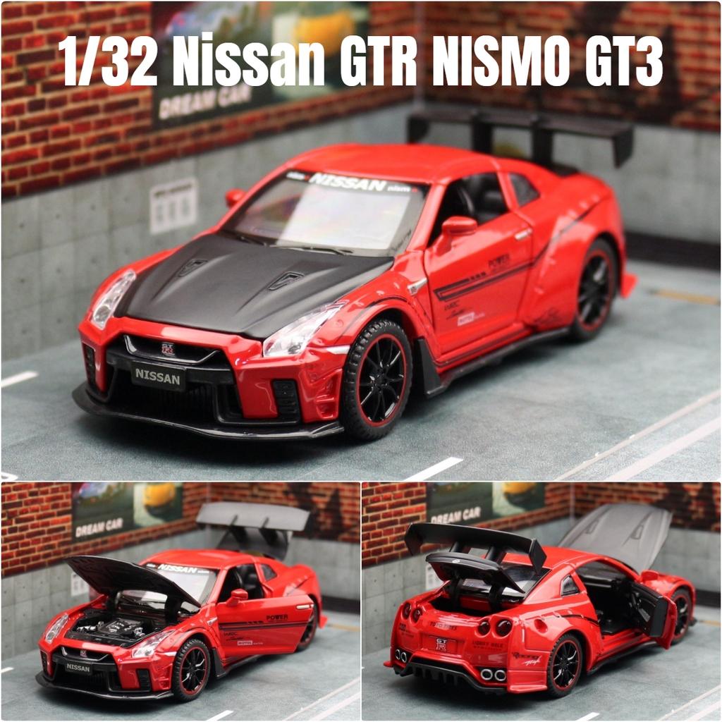 1/32 Nissan Skyline GTR R35 Racing Toy Car Model for Children RMZ CiTY Diecast Alloy Miniature Sound Light Collection