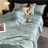 Ice Silk Tencel Embossed Embroidery Summer Quilt Set