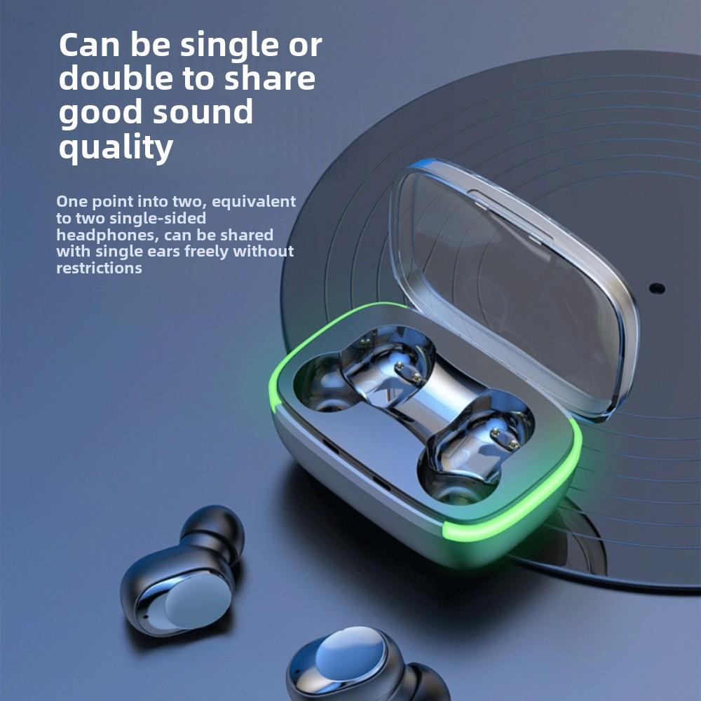 Bluetooth-наушники с ослепительной светодиодной подсветкой, бинауральные внутриканальные сенсорные музыкальные стереонаушники