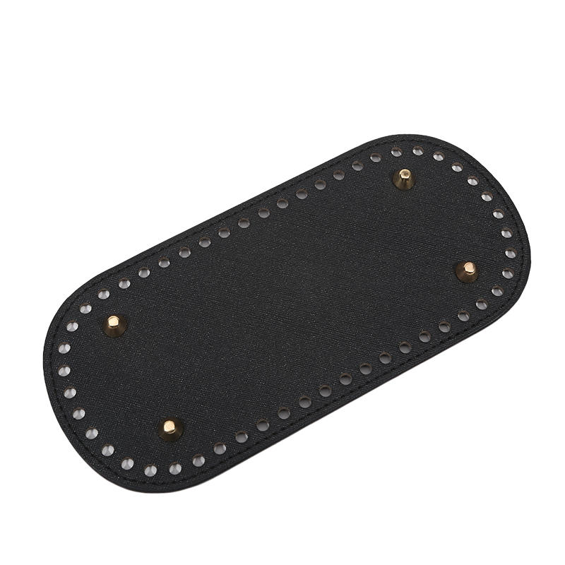 3PCS Oval Tote Bag Bottom Pads for Crochet DIY Handmade Leather Handbag Purse Base with Holes