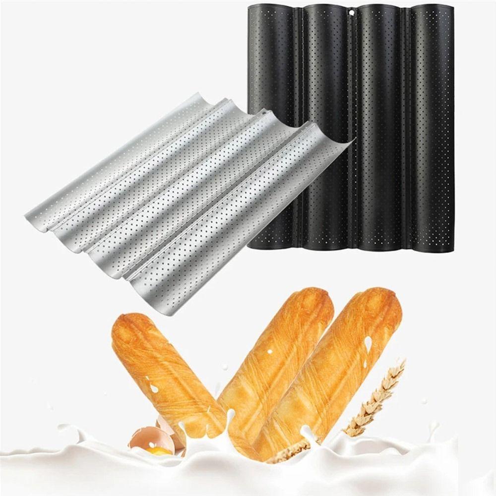2/4 Grooves Baguette Baking Tray Nonstick Baguette Pan New French Bread Baking Pan