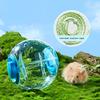 Hamster Exercise Ball Transparent Hamster Running Ball Wheel with Traction Rope Outdoor Exercise Toys For Small Animals Pet