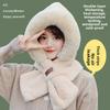Комплект: флисовая шапка и шарф для женщин. Ветрозащитный и утепленный зимний комплект.