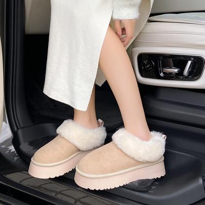 Хлопковая обувь женская новая зимняя бархатная утолщенная водонепроницаемая и нескользящая женская обувь хлопковая обувь на одном педале теплая толстоподошвенная зимняя обувь