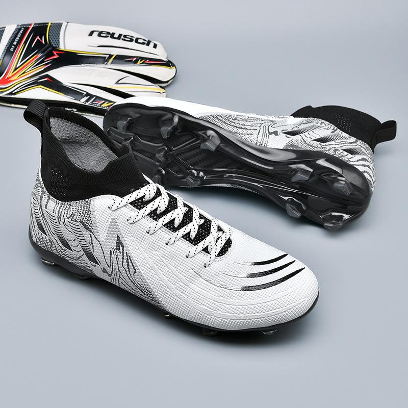 Foreign Trade 2024 New Football Shoes Men's High-top Grass Spikes TF Broken Nails Training Sports Shoes Football