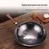 Traditional Forged Cast Iron Wok with Wooden Lid