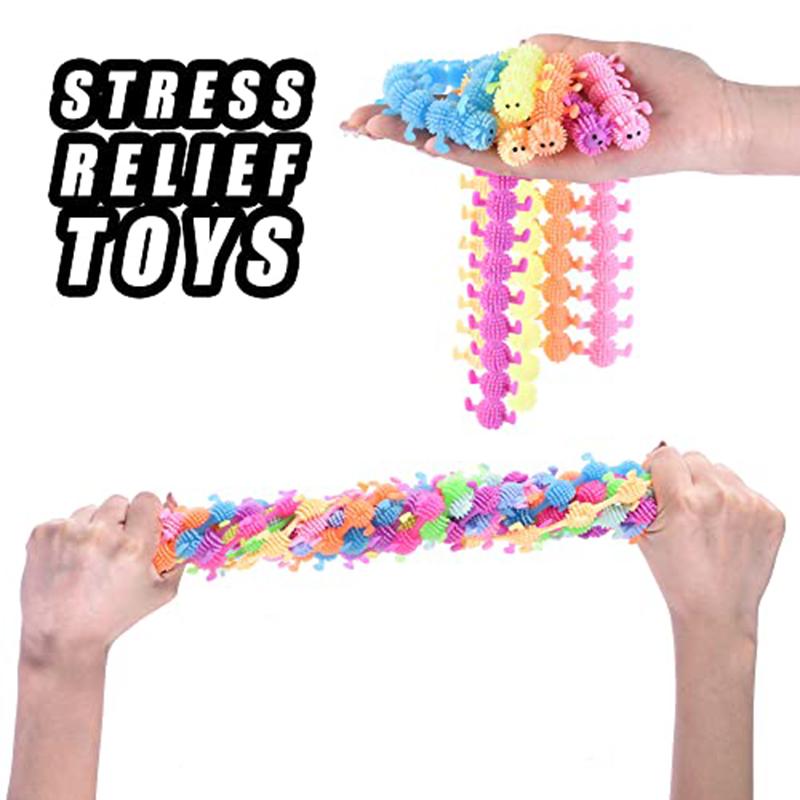 1/5/10Pcs Caterpillar Stretchy String Fidget Sensory Toys Worm Stress Fidget Toys For Adults Kids Stress Anxiety Relieve Toys