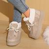 Women's 2025 Winter Fleece-Lined Lace-Up Boots - Thick-Soled Height-Increasing Warm Cotton Shoes