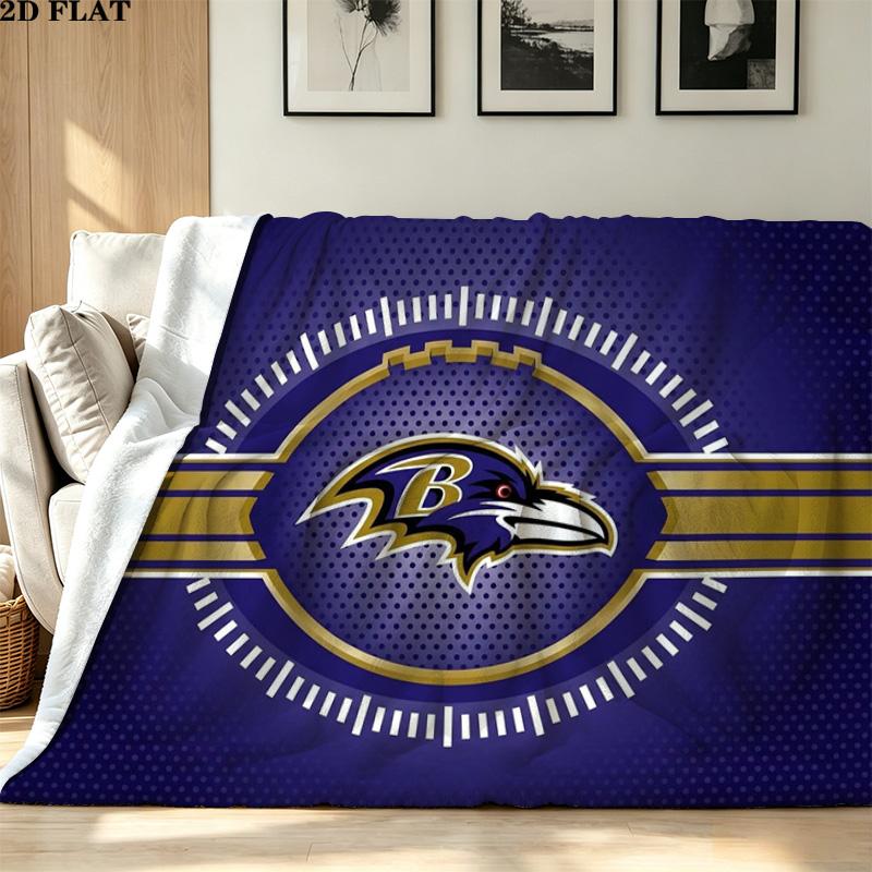 Baltimore Ravens Print Flannel Blanket High Quality Warm Comfortable Cover for All Seasons Perfect for Gifts Home Decor