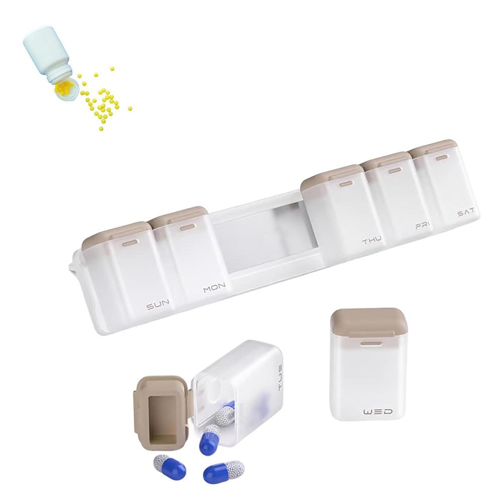 7 Day 1 Time a Day Removable Pill Box Large Capacity Travel Pill Case  for Elders