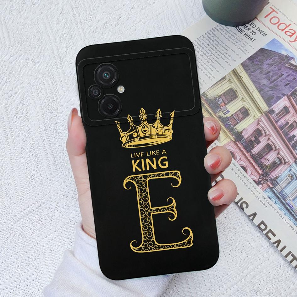 Чехол для Xiaomi Poco C40 C50 C55 F3 F4 F5 Pro M2 M3 Pro Роскошная сумка для телефона с буквами Короны Мягкий силиконовый противоударный матовый квадратный чехол для бампера Xiaomi