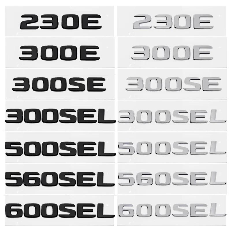 ABS Car Fender Trunk Letter Emblem Tail Number Sticker for Mercedes Benz 230E 300E 300SEL 300SE 500SEL 560SEL 600SEL Badge AB1 QQ26
