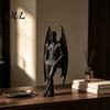 Gothic Home Decor 3D Printed Bat Gentleman Figurine, Demonic Man Statue with PLA Art Crafts Wings, Dark Fantasy Sculpture for Office Table Shelf